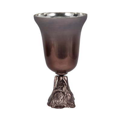 GLASS, 18 2-TONE CHALICE VASE, METALLIC KD