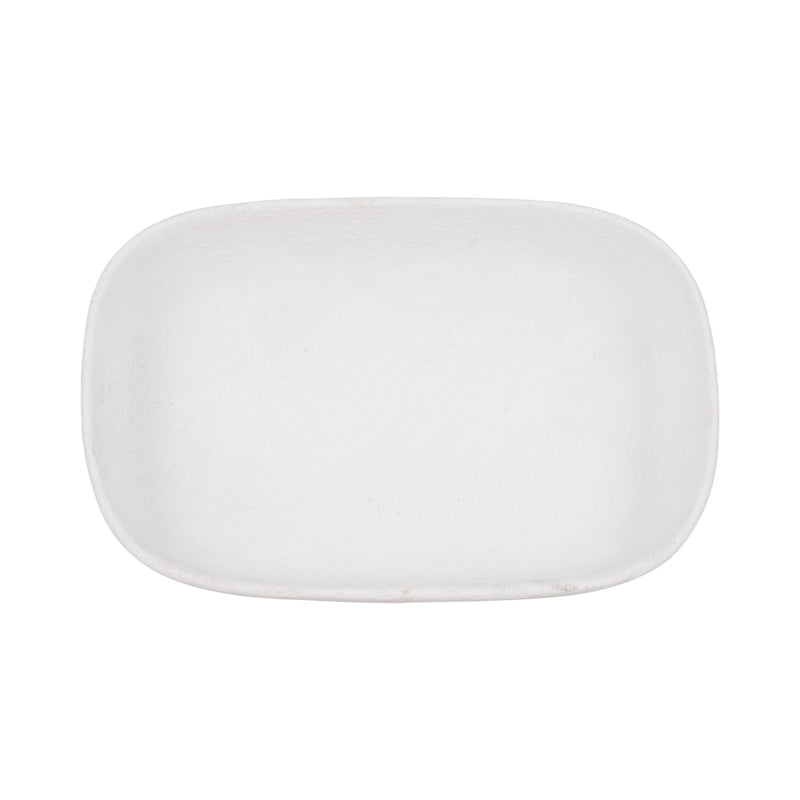 10 Footed Rounded Rectangle Bowl, White