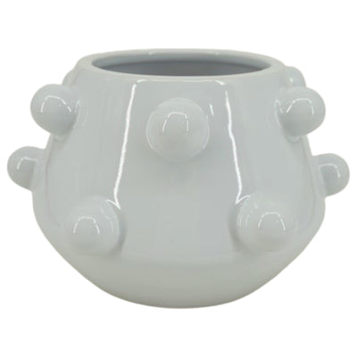 10 Tapered Bubble Planter, White