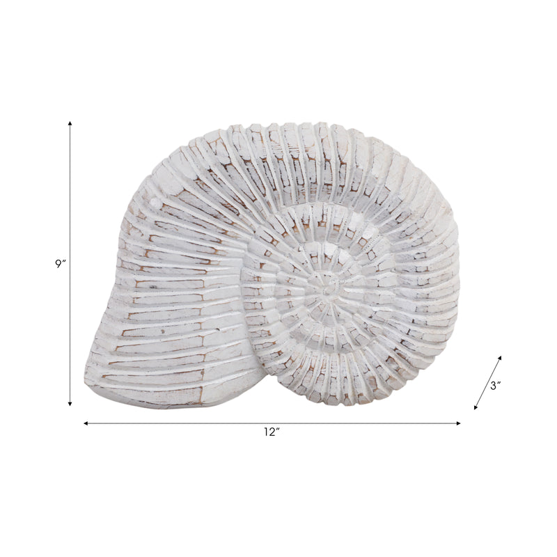 12 Wooden Snail Decor, Wht