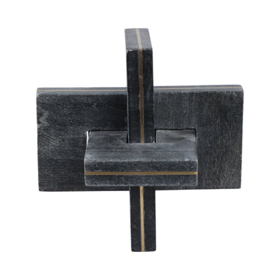 9 Walton Large Black Marble And Brass Knot