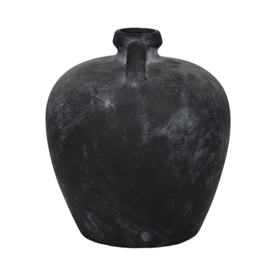 12 Weathered Terracotta Jug With Handle, Black