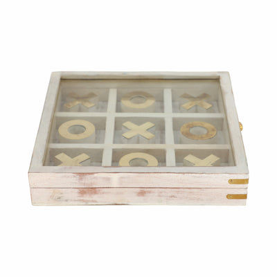 WOOD 8X8 TIC TAC TOE, WHITE