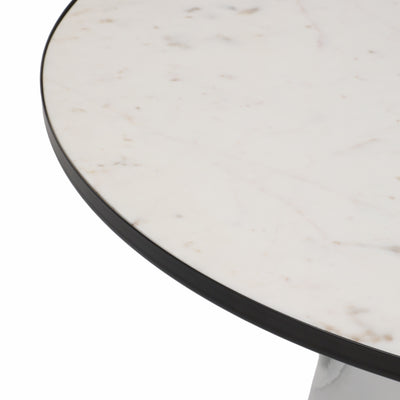 34 Glass Coffee Table Marble Top, White/clear, Kd