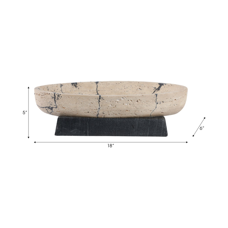 18 Gorda Crackle Travertine Bowl