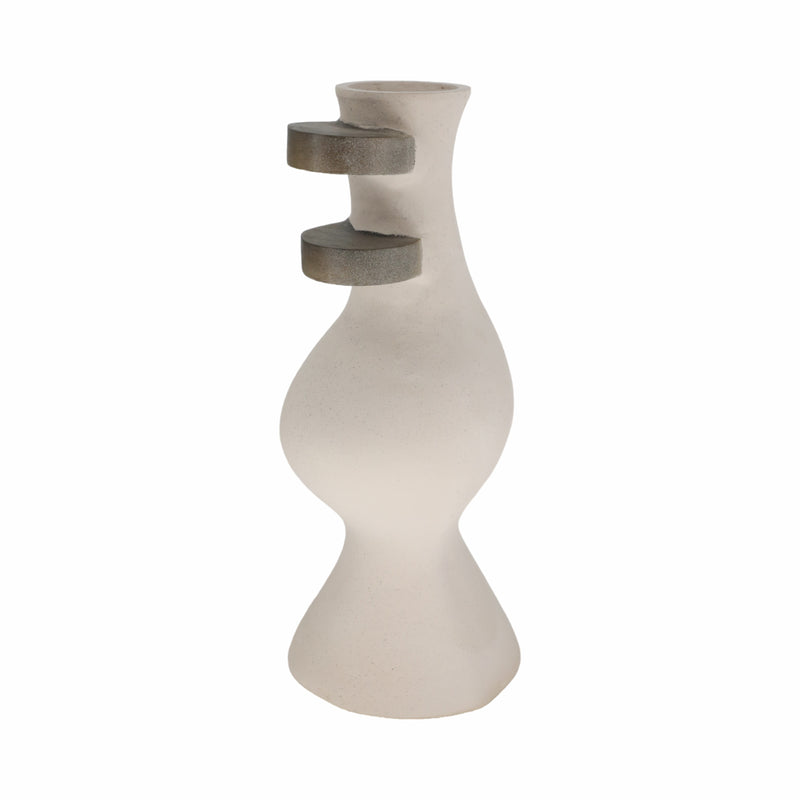 Ecomix, 18 Abstract Vase, Ivory