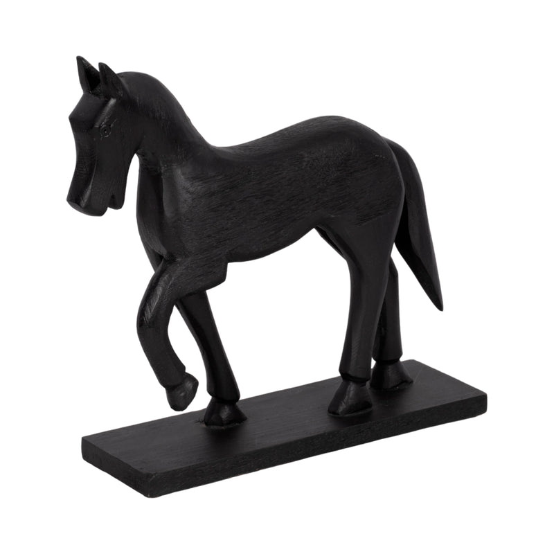 13 Galloping Horse On Base, Black