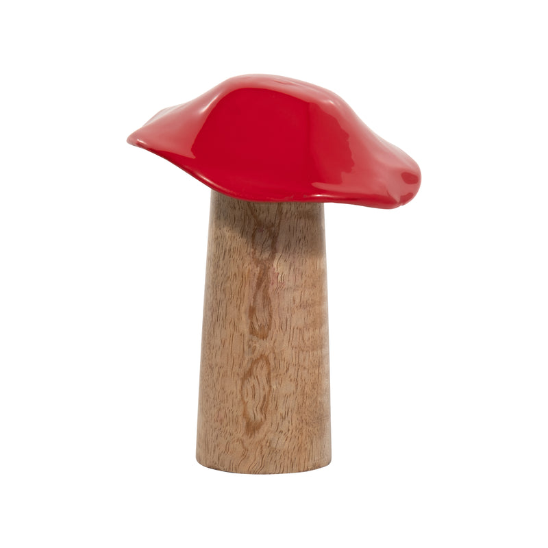 WOOD, 6 TOADSTOOL MUSHROOM, RED