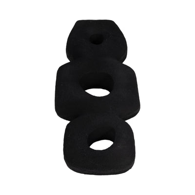 15 Textured Open Cut-out Totem Object, Black