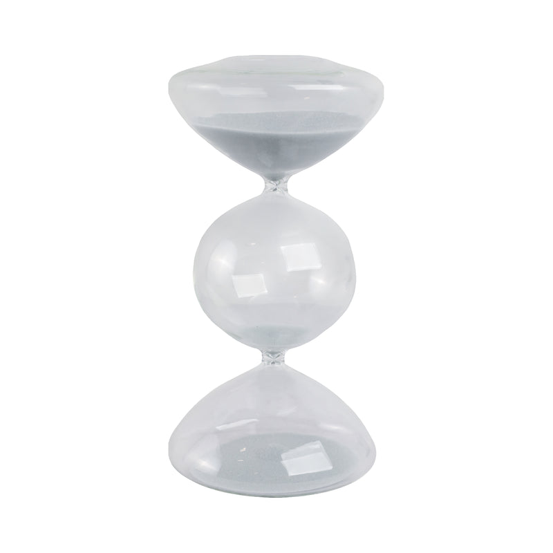 10x5 Glass 60min Large Bubble Sandtimer, Clear