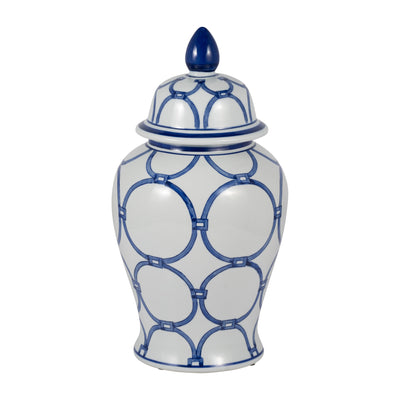 CER, 18 LINKS TEMPLE JAR, BLUE/WHITE