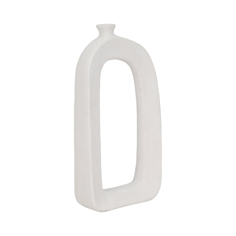 14 Open Cut-out Rough Vase, White