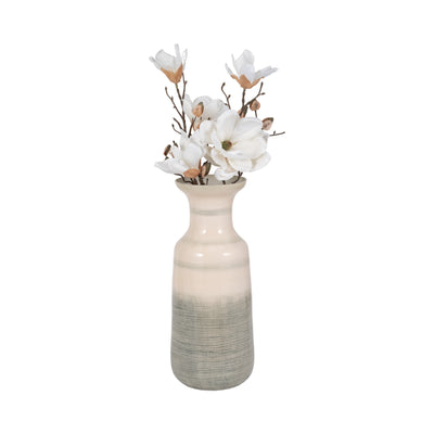 Glass, 17 2-toned Enamel Vase, White