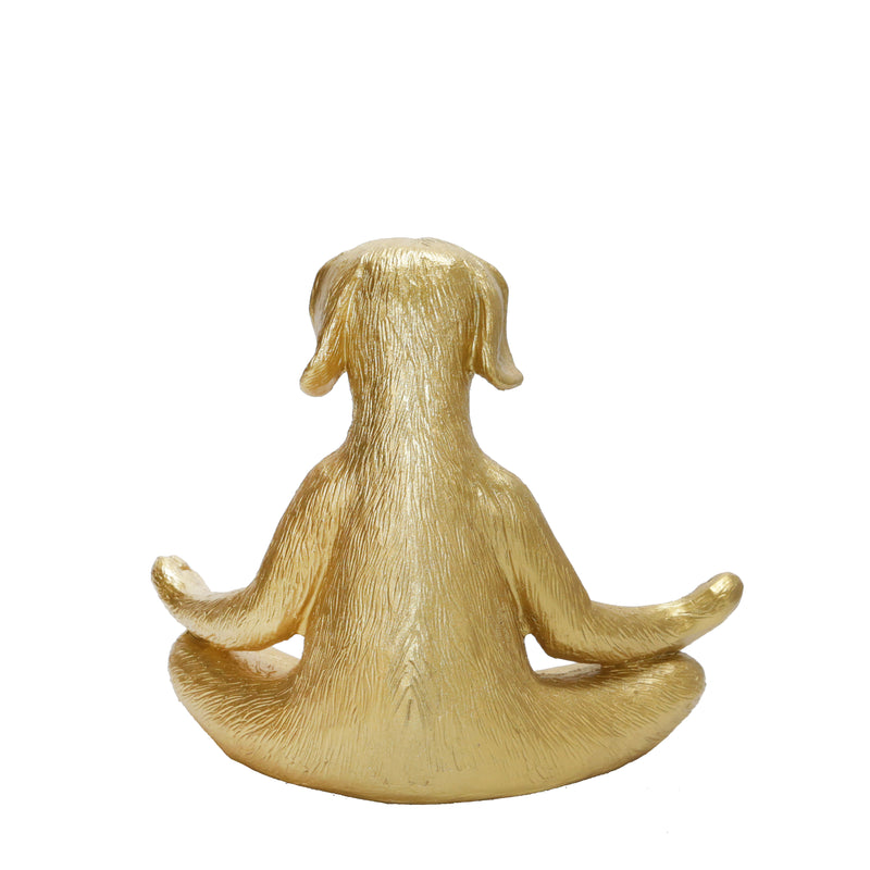 Polyresin 7 Yoga Dog, Gold