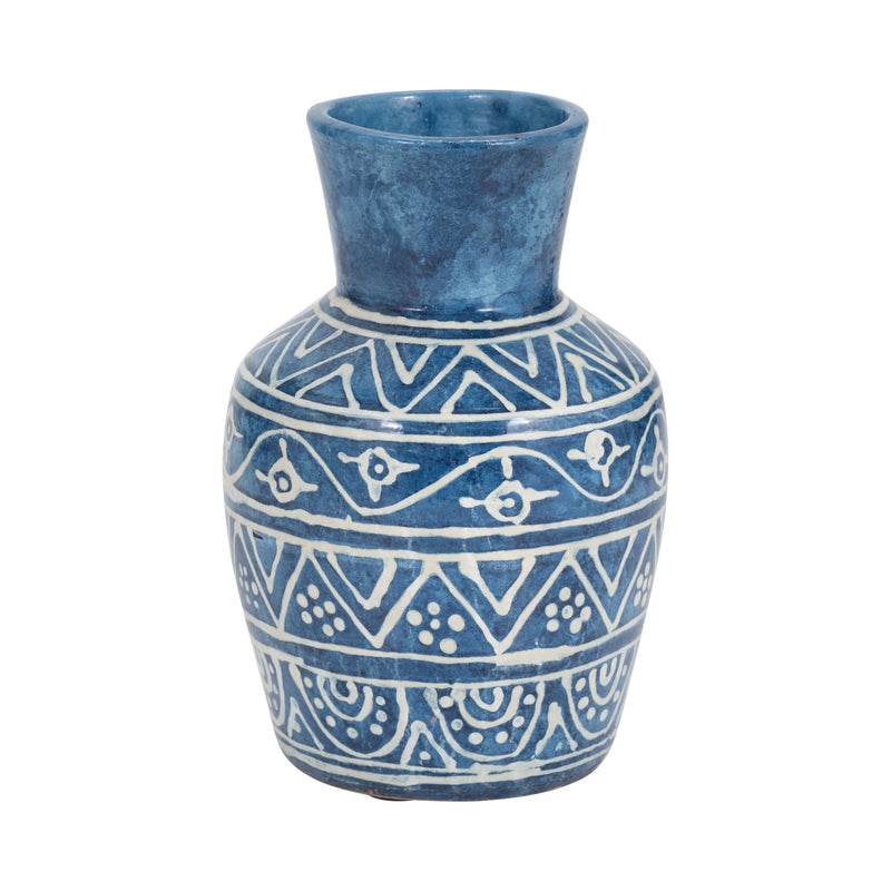 TERRACOTTA,10H VASE, BLUE