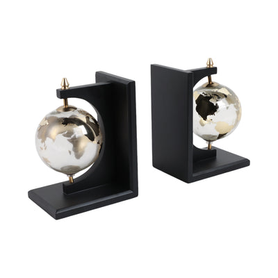 S/2 14 Bardot Glass Globe Bookends