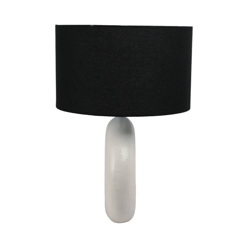 26 Textured Round Open Cut-out Table Lamp, White