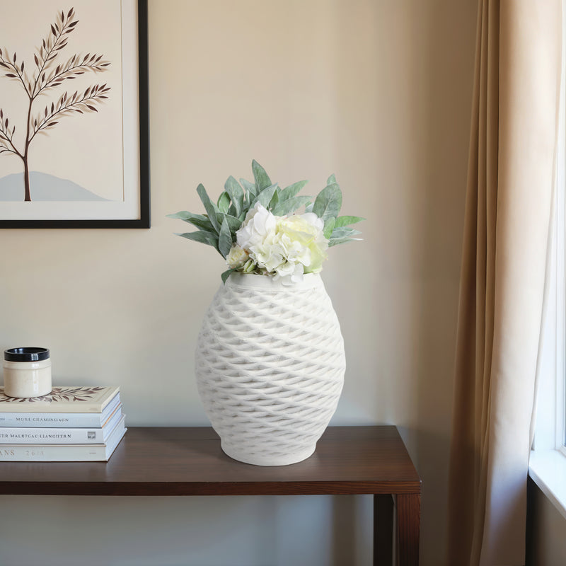 16talland Large 3d Printed Porcelain Vase, Ivory