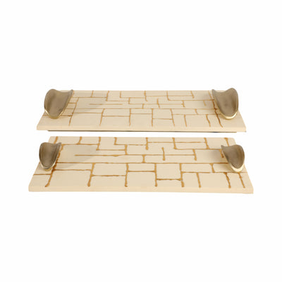 S/2 18/22 Gomez Gold Resin Trays