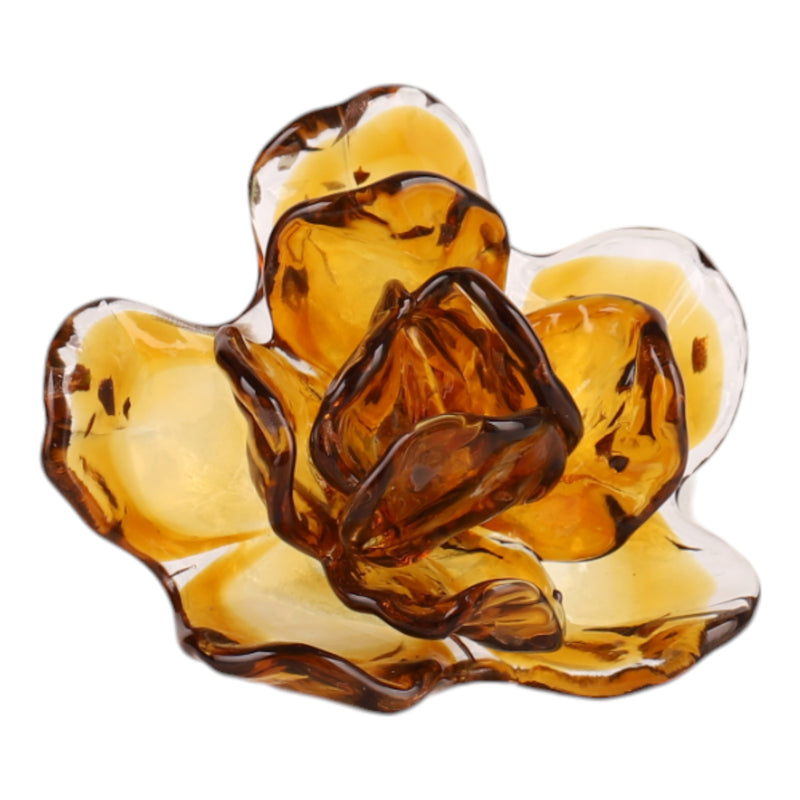 11 Whittier Amber Glass Flower