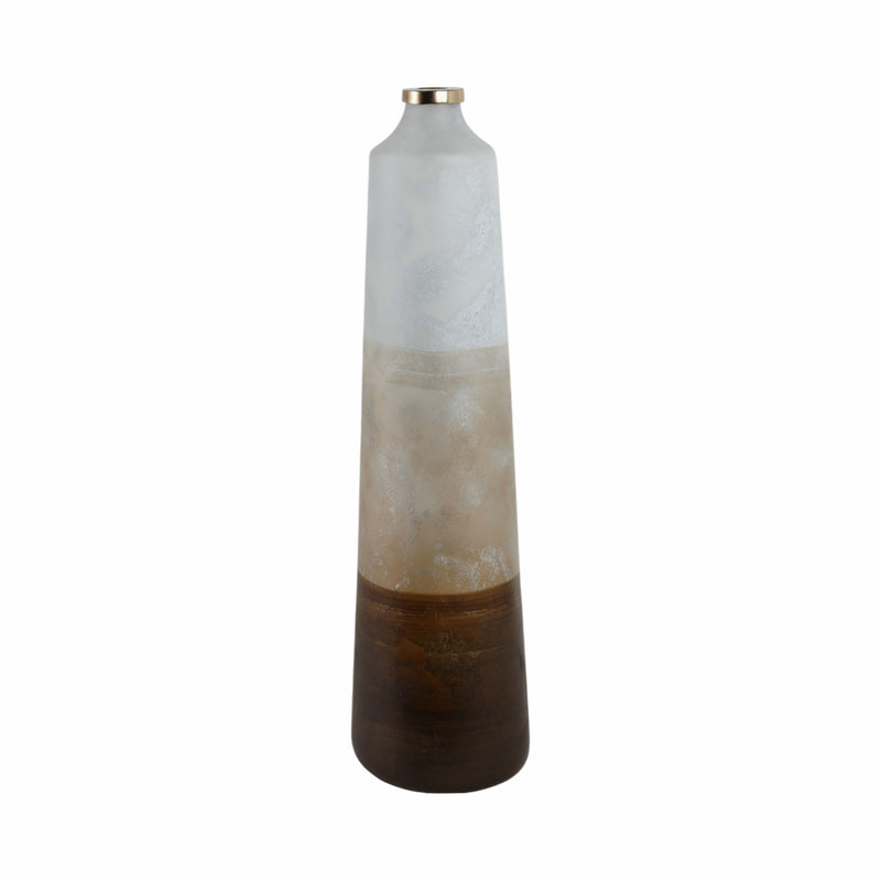 31 Gold Ombre Floor Vase, White/gold