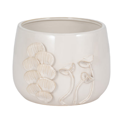 9 Mushroom Applique Planter, Ivory