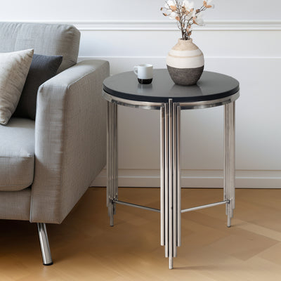 23 Aldine Stainless Steel Accent Table