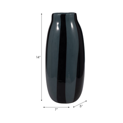 14 CAHAN LARGE BLACK STRIPED VASE