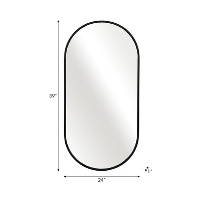 METAL, 20X40 CAPSULE MIRROR, BLACK