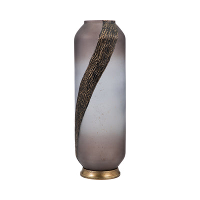 GLASS, 20 METALLIC DETAIL VASE,  BLUSH