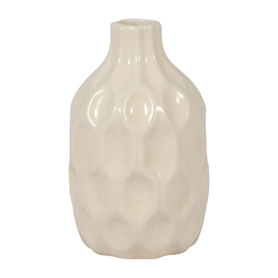 CER, 8 HONEYCOMB DIMPLED VASE, COTTON