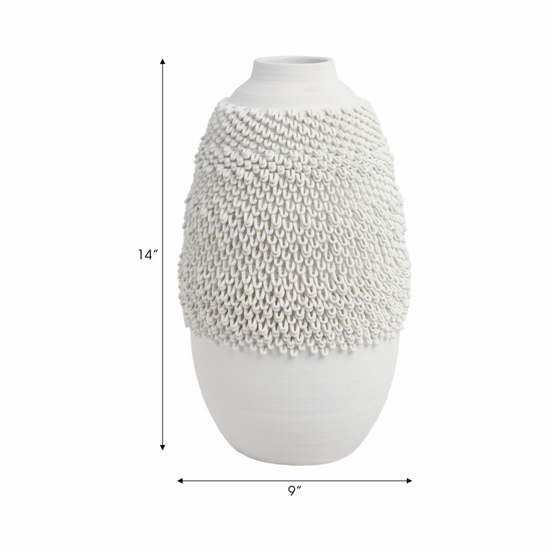 14 Arroyo Medium 3d Printed Porcelain Vase, Ivory