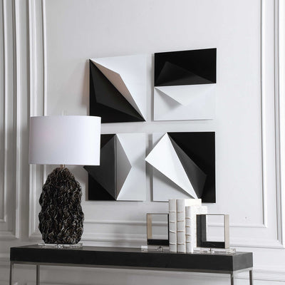 Origami Metal Wall Decor, S/4