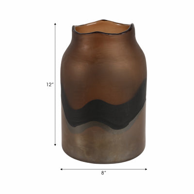 12 Mason Medium Brown Glass Vase