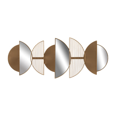 METAL, 36 HALF CIRCLE MIRRORED WALL DECOR, GOLD