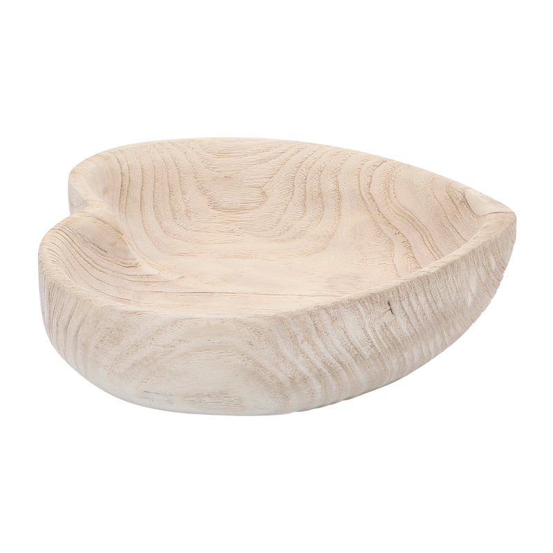 WOOD, S/2 9/10 HEART BOWLS, NATURAL