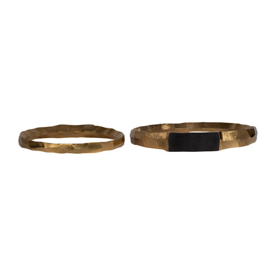 METAL, S/2, 14/17 HAMMERED DECORATIVE RINGS, GOLD