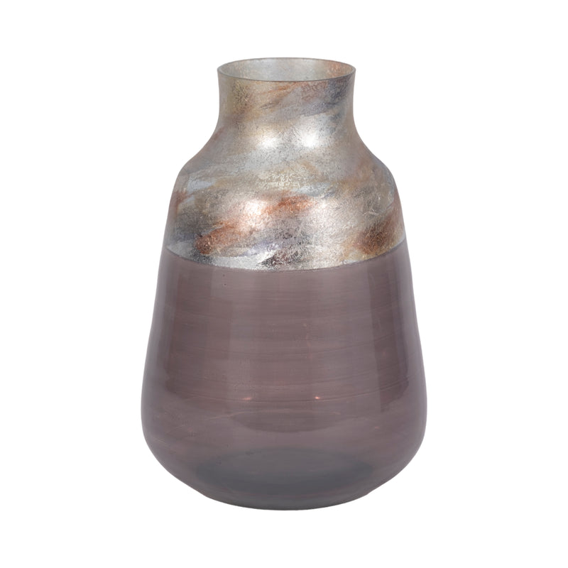 12 2-tone Glass Vase, Grey Multi