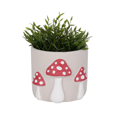 8 Magic Mushroom Applique Planter, Red/white