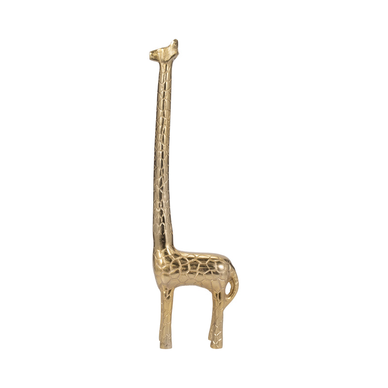 Metal, 21 Long Neck Giraffe, Gold