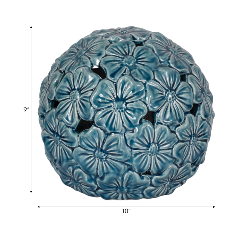 1o Flower Cut-out Garden Orb, Blue