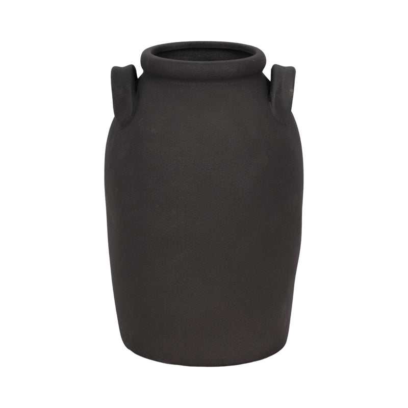 8 Rough Finish Jug With Handles, Black