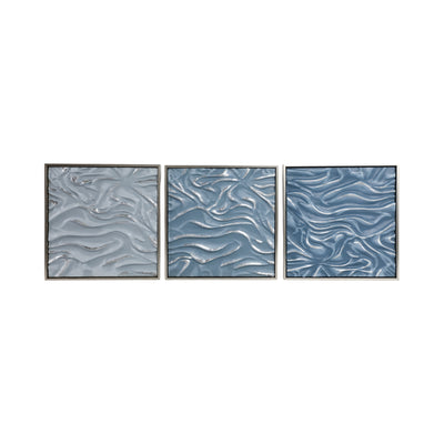 S/3 20 Augustine Blue Dimensional Wall Decor