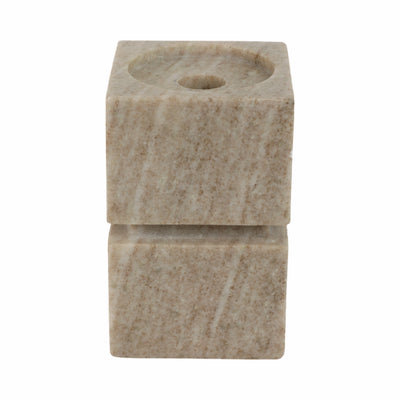 6 Onyx Marble Stacked Cubes Pillar Candleholder,