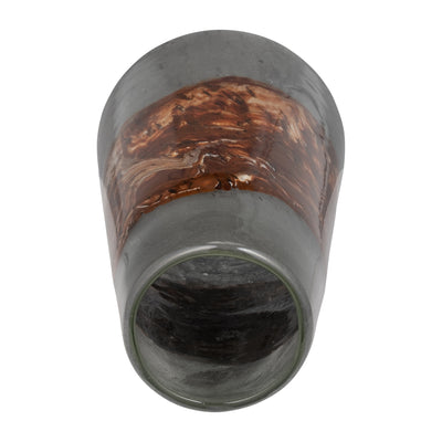 GLASS, 17 VASE GREY/BROWN