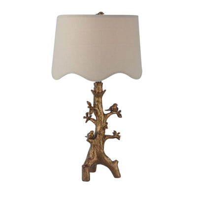 28 Perched Birds On Branch Table Lamp, Gold