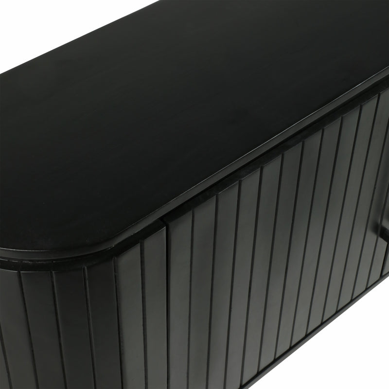 60x31 Ribbed Cabinet, Black