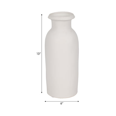 CER, 13H TALL SLIM VASE, WHITE