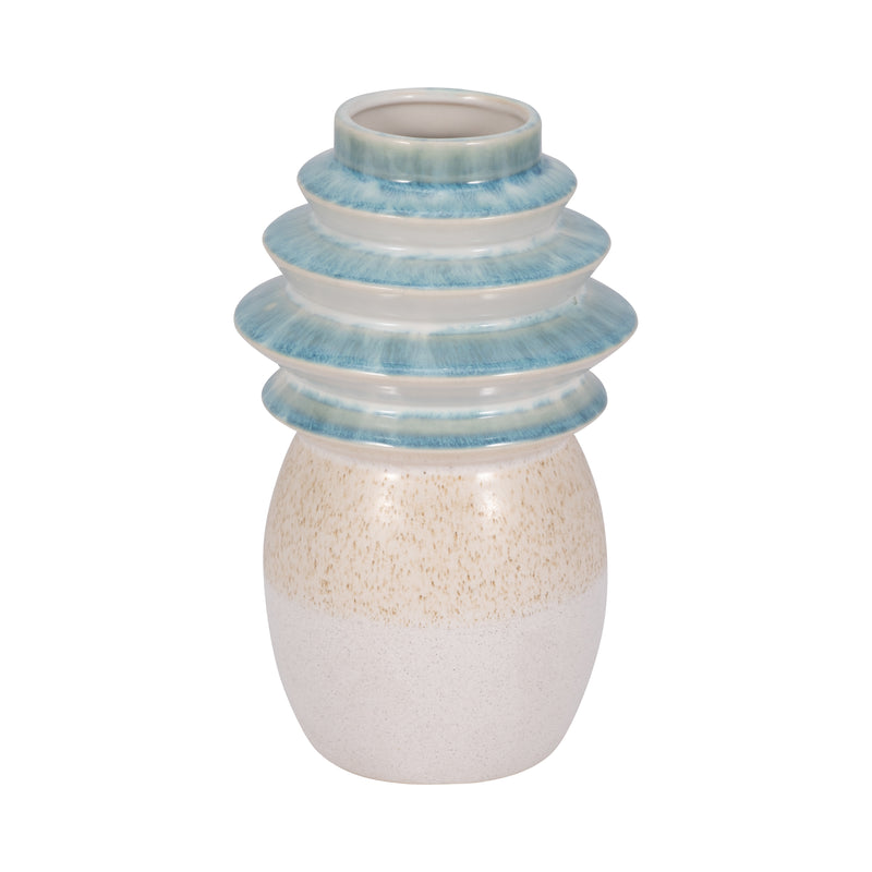 9 Fluted Top Vase Reactive Finish, Multi