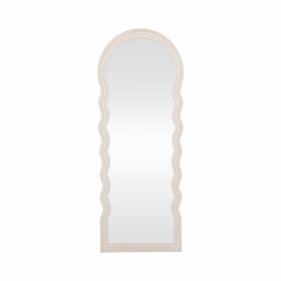 24x64 Layered Curvy Leaner Mirror, White